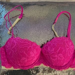 Victoria’s Secret PINK hot pink lace bra 34B